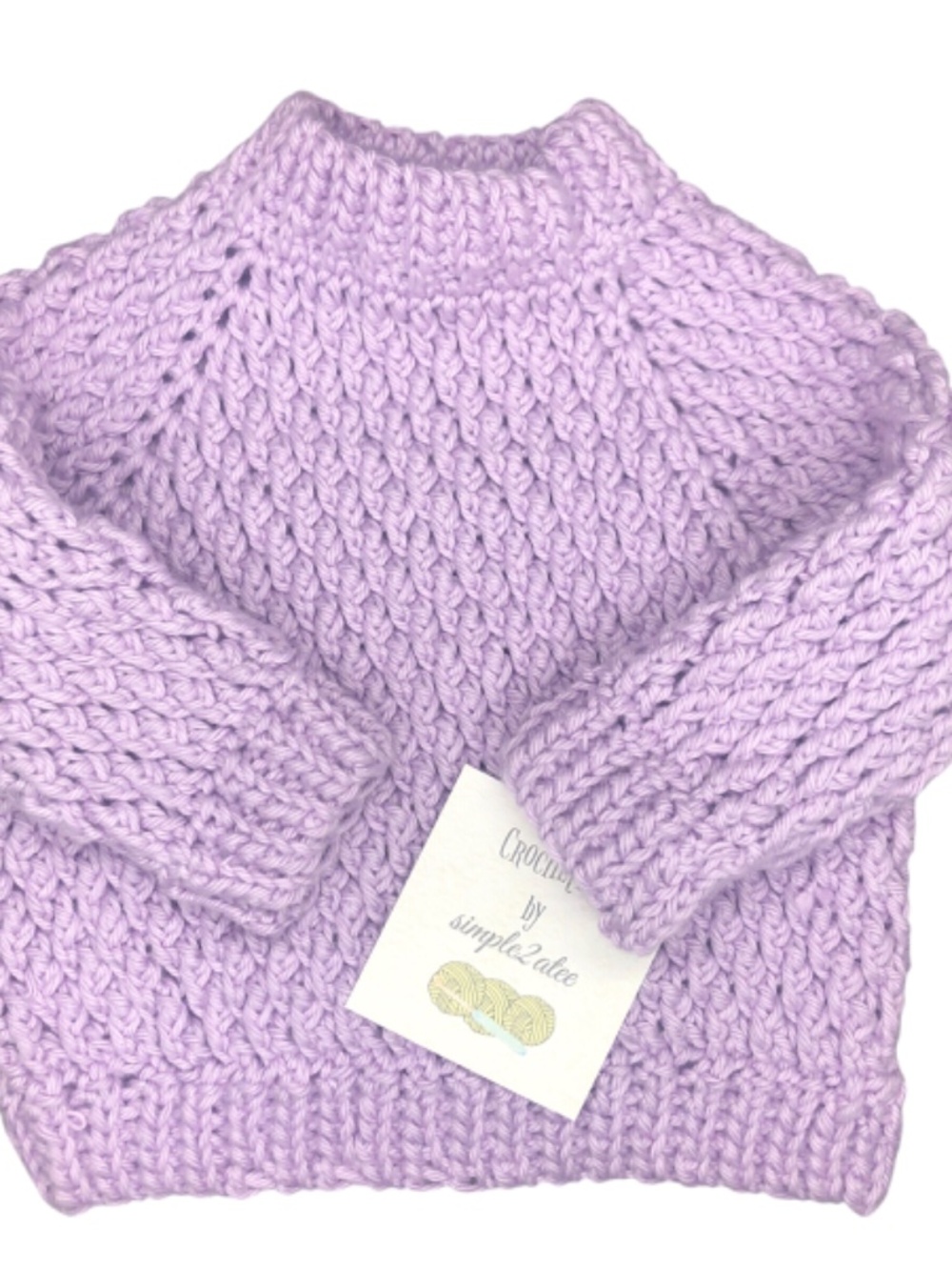 Crochet Infant 100% Cotton Sweater  | Handmade Pullover | Newborn Unisex Jumper